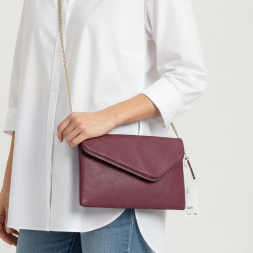 URBAN EXPRESSIONS Women’s Envlope Clutch / Crossbody Bag Vegan Leather Rose
